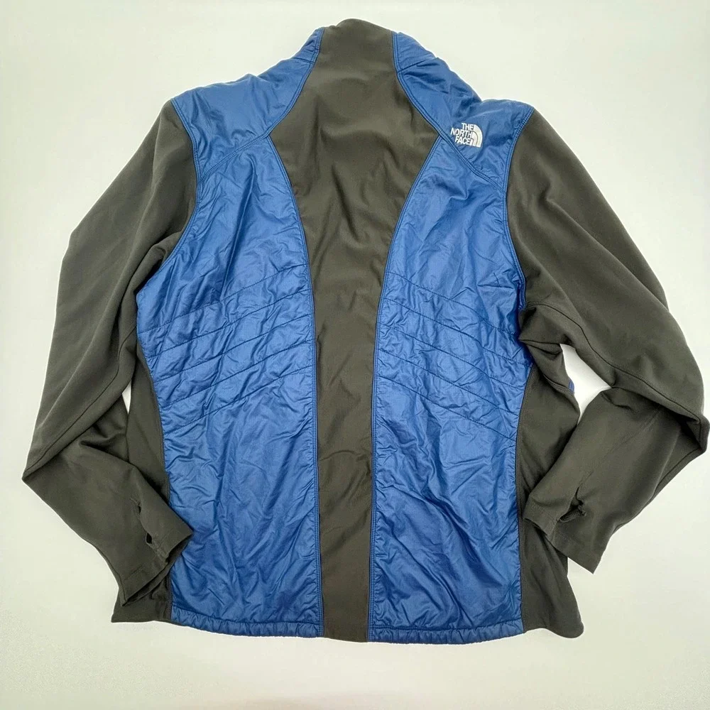 The North Face‎ Mens XL Primaloft Jacket Full Zip Blue Thumb Hole Micro Puffer